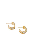 Origami 18K Gold & Diamond Huggie Hoop Earrings